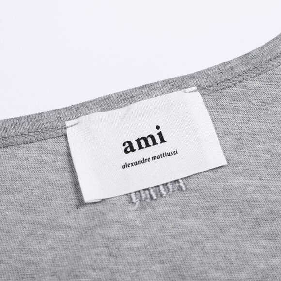 Ami Paris Heart Chest Logo Tee Sleeveless Top - Picture 7 of 8